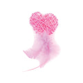 040140800 freedog pink heart with feathers cat toy