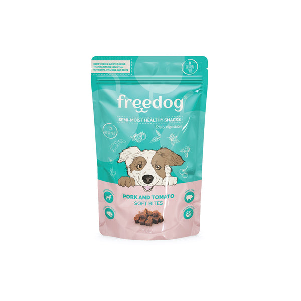 070040001 freedog snack semi moist pork tomato dog treat