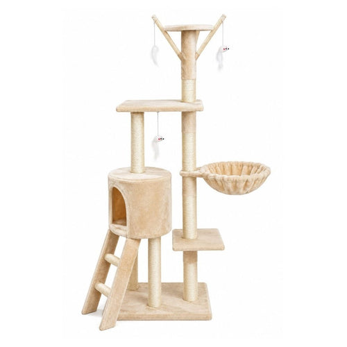 Cat Tree Multi-Level 138cm Beige for Cats