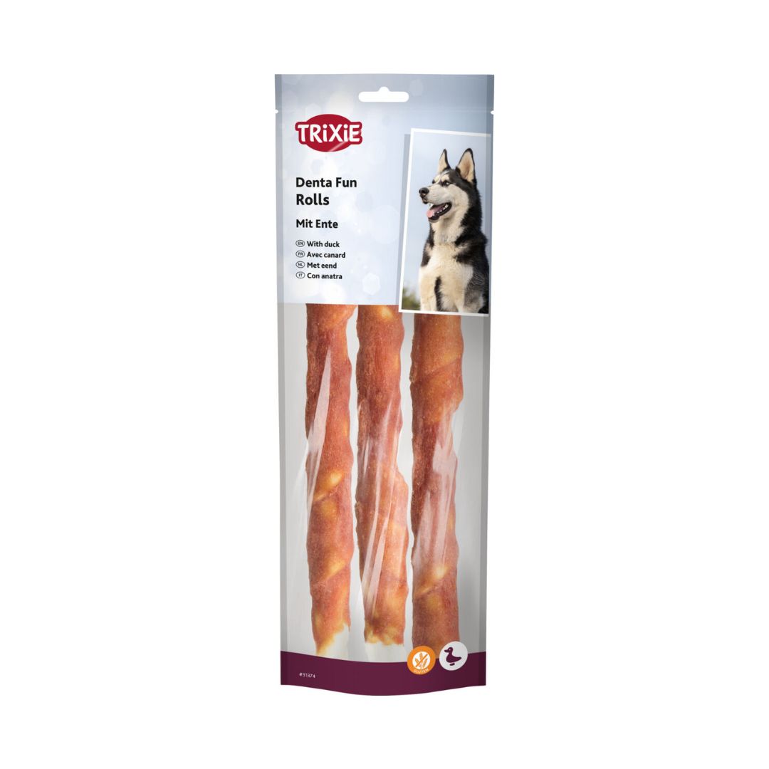 Trixie Denta Fun Duck Chew Rolls 28cm for Dog