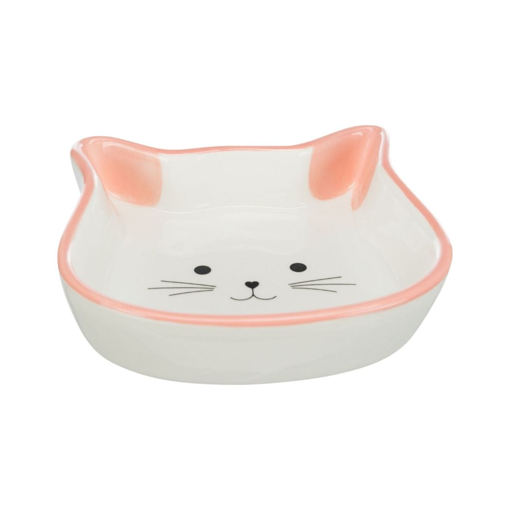 Trixie Cat Face Ceramic Bowl Orange for Cats