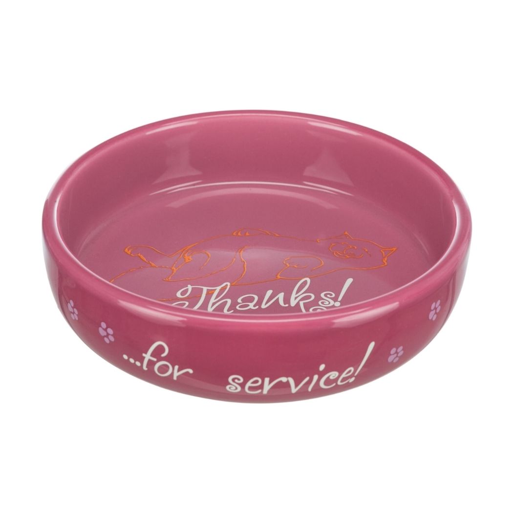 Trixie Thanks for Service Flat Cat Bowl Berry