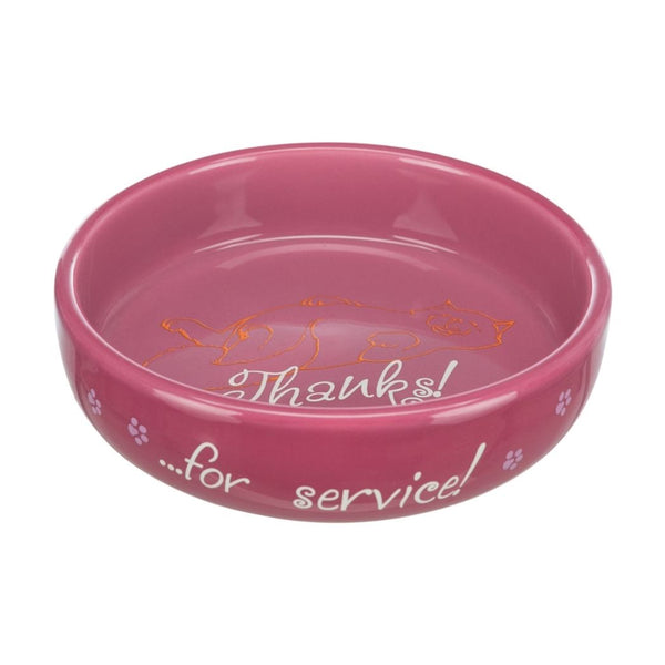 Trixie Thanks for Service Flat Cat Bowl Berry