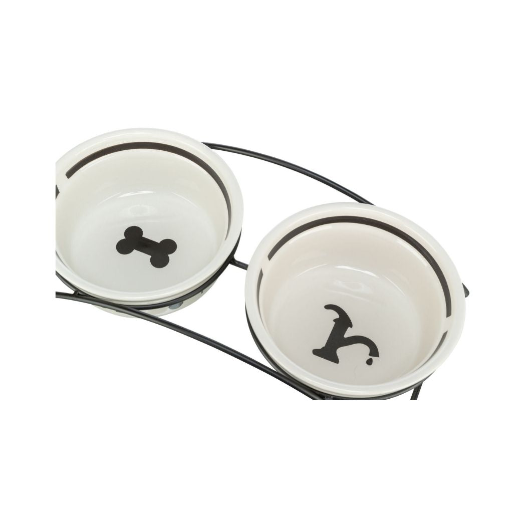 Trixie Eat on Feet Ceramic Bowl Set bowls close-up
