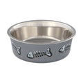 Trixie Stainless Steel Bowl Fish Print Grey