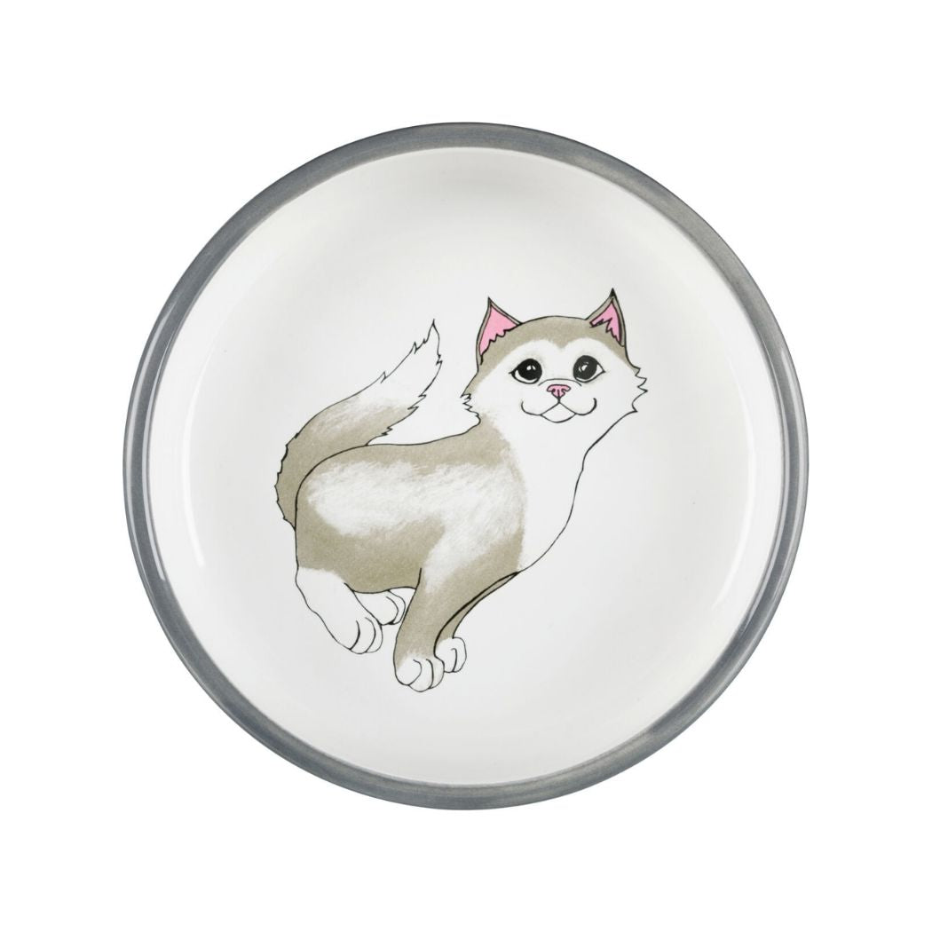 Trixie Ceramic Bowl for Short-Nosed Cats kitten motif
