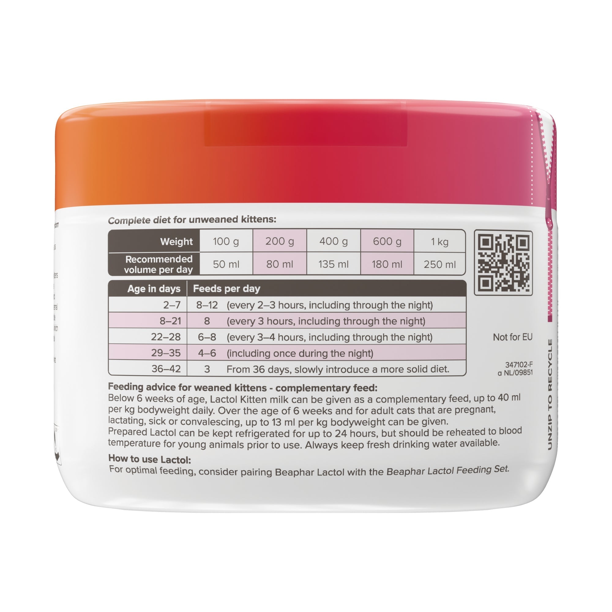 beaphar lactol kitten milk replacer