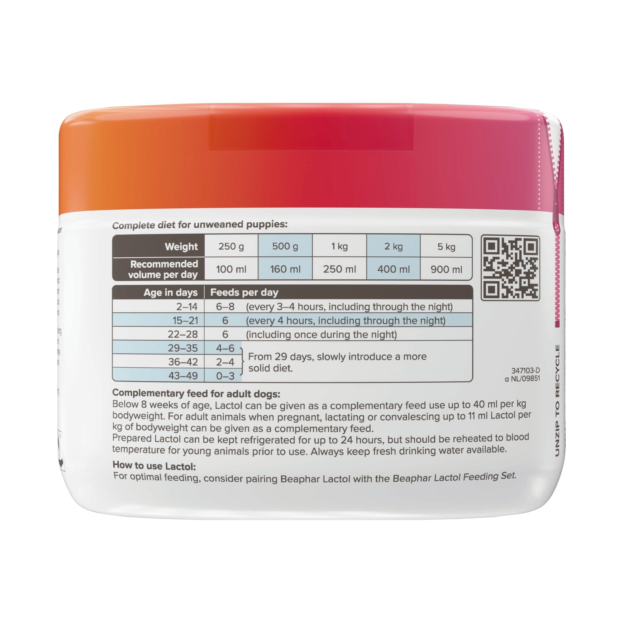 beaphar lactol puppy milk replacer