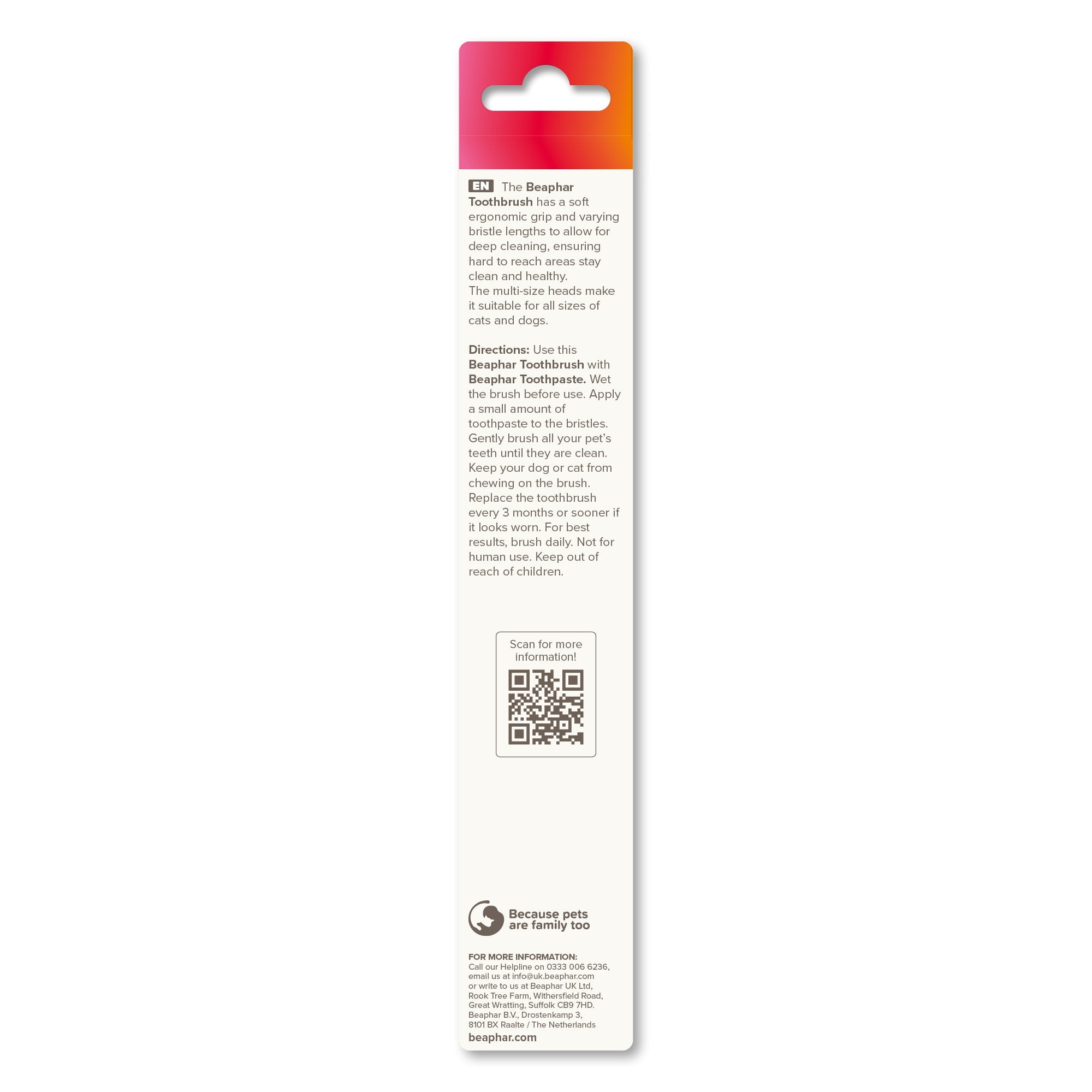beaphar toothbrush regular dog cat