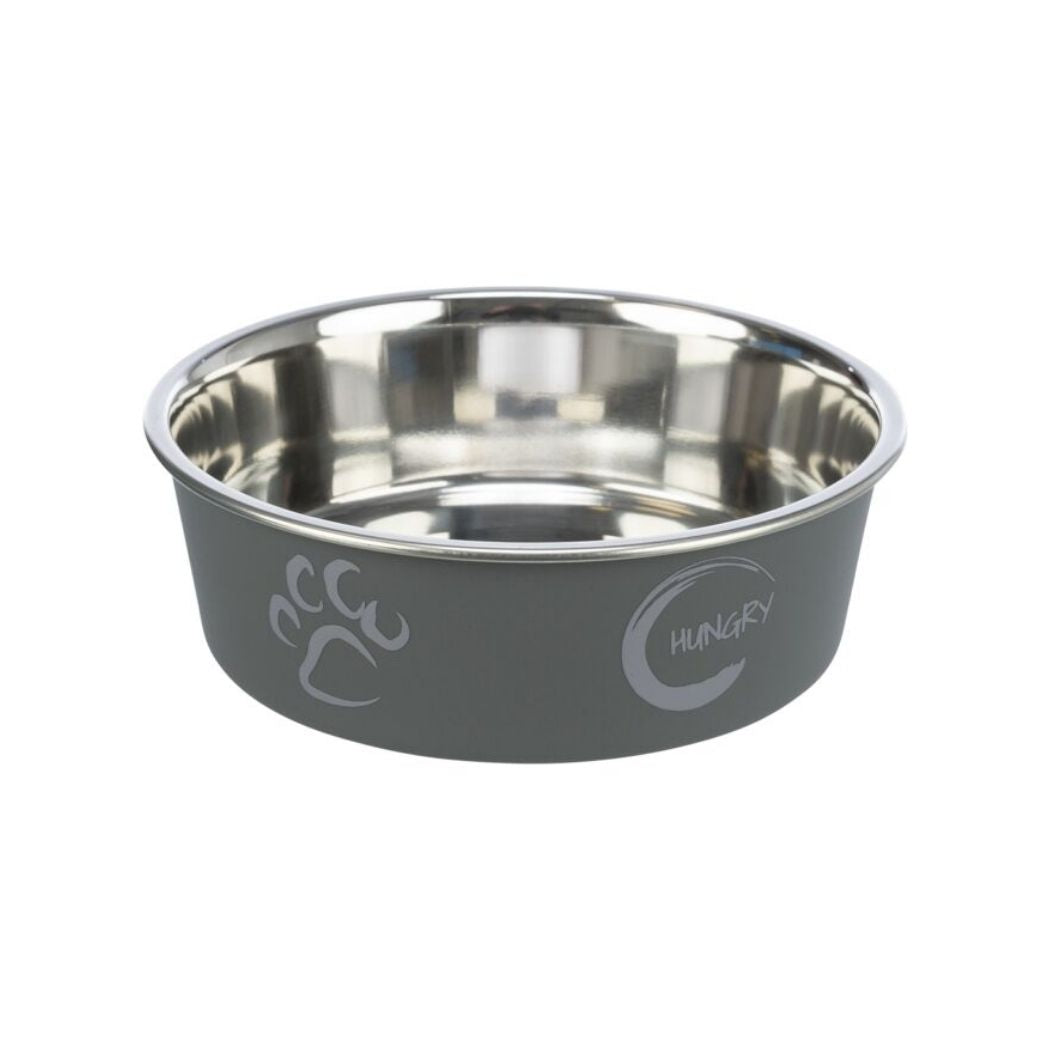Trixie Stainless Steel Bowl with Plastic Coating Grey 0.8 L