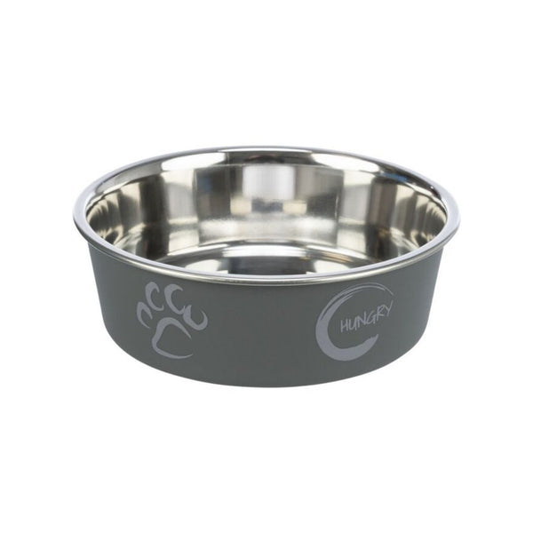 Trixie Stainless Steel Bowl with Plastic Coating Grey 0.8 L
