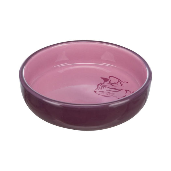 Trixie Flat Ceramic Cat Bowl Berry for Cats