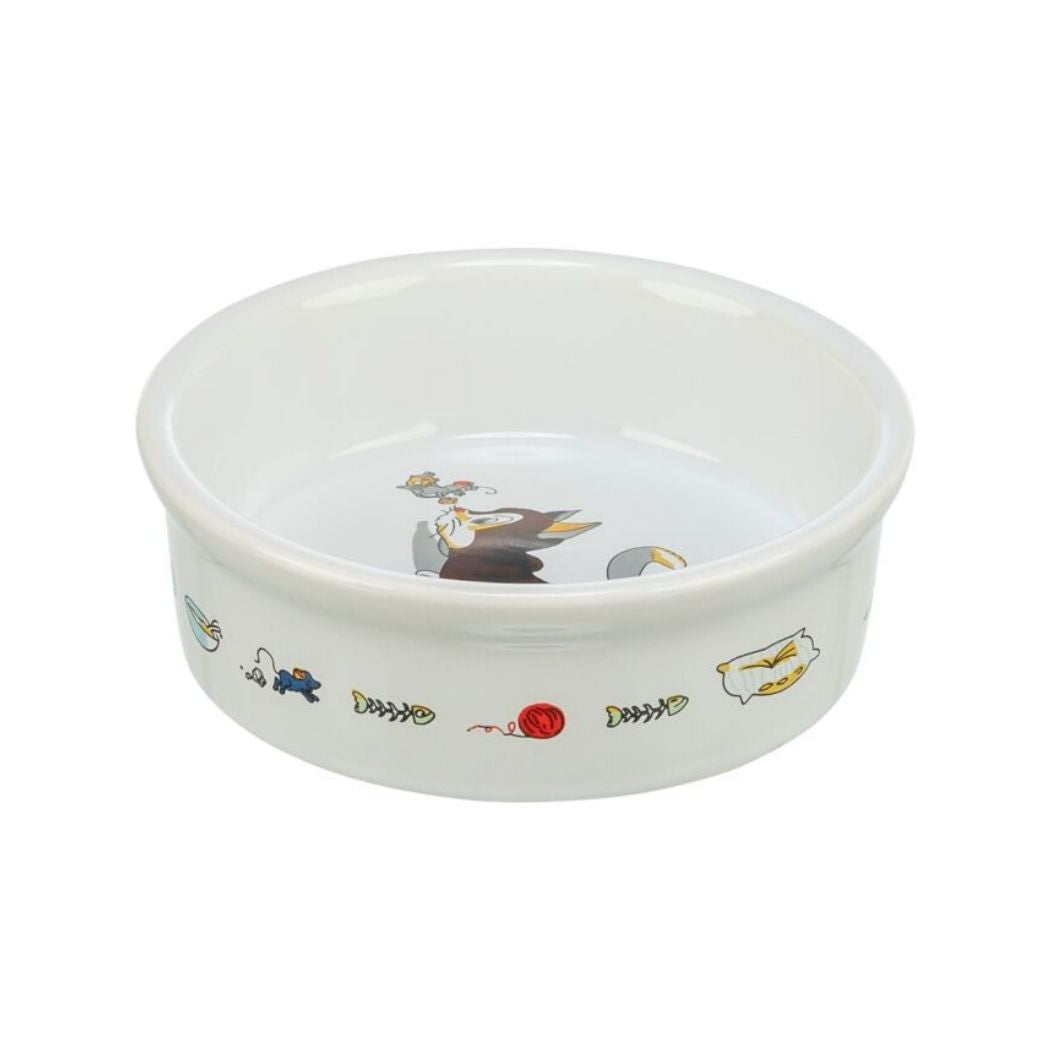 Trixie Comic Cat Ceramic Bowl Mouse for Cats