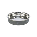Trixie Flat Stainless Steel Bowl Paw Print Grey