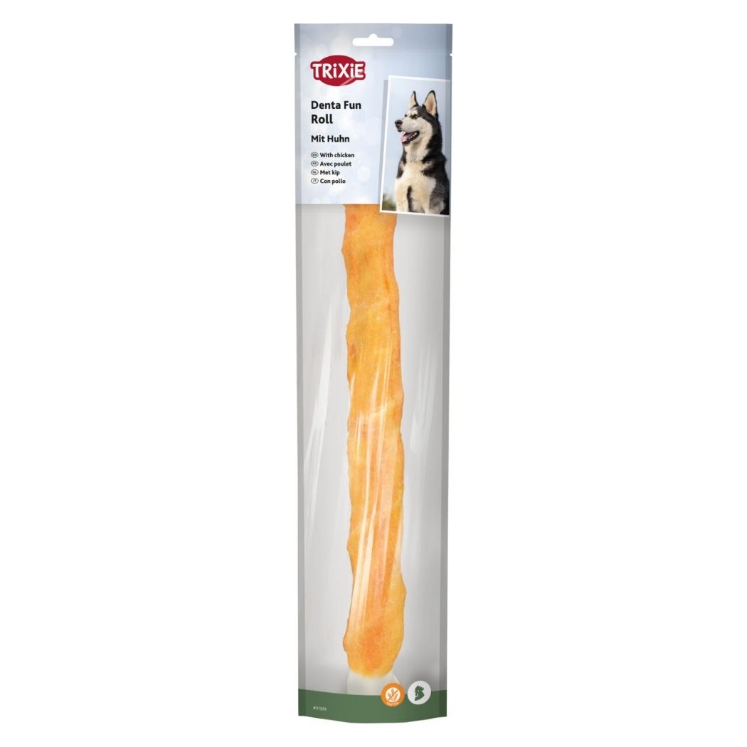 Trixie Denta Fun Chicken Chew Roll 40cm for Dogs