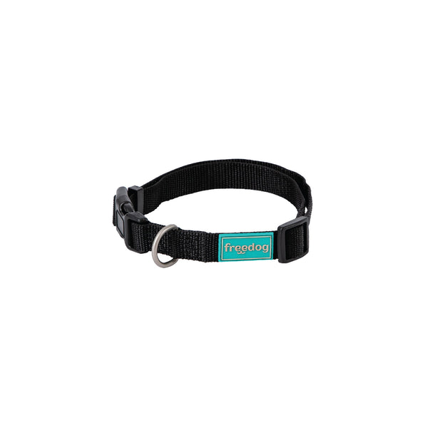 freedog basic nylon collar black dog
