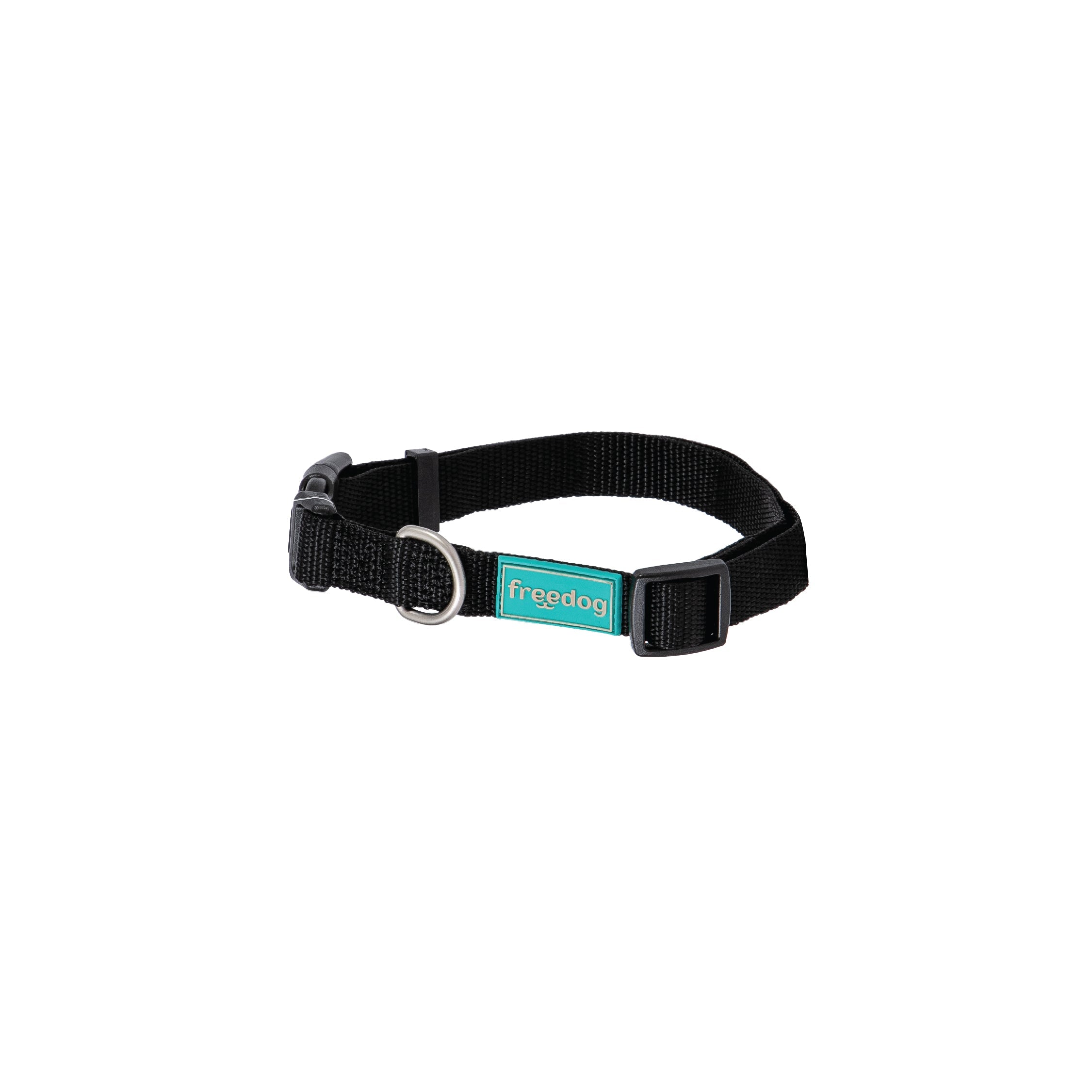 freedog basic nylon collar black dog