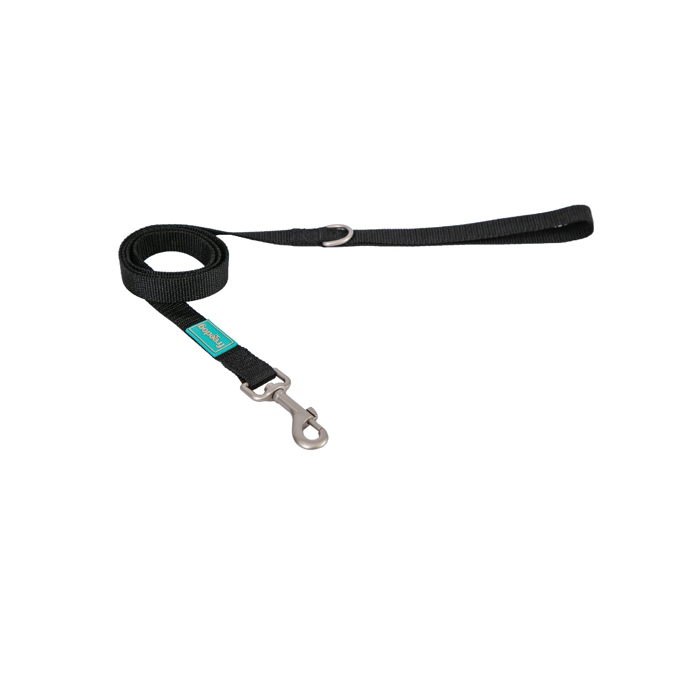 freedog basic nylon leash black dog