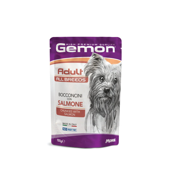 gemon adult allbreeds dog chunkies salmon pouch wet food