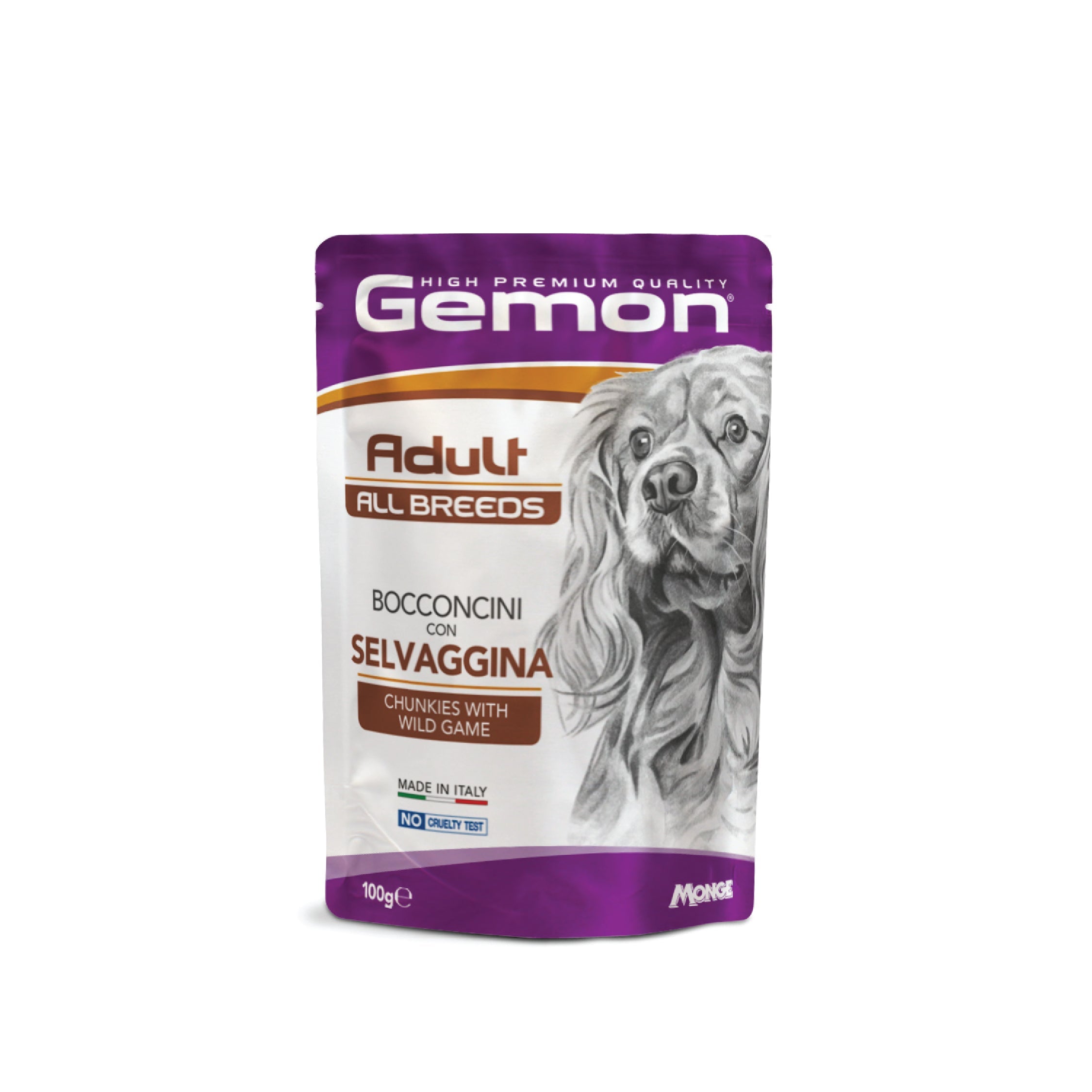 gemon adult allbreeds dog chunkies wildgame pouch wet food