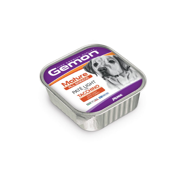 gemon mature allbreeds dog pate light turkey wet food