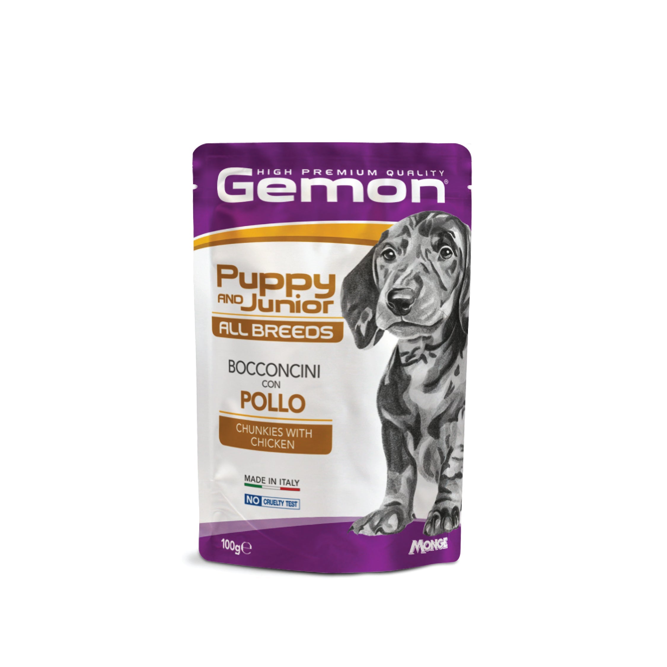 gemon puppy junior allbreeds dog chunkies chicken pouch wet food