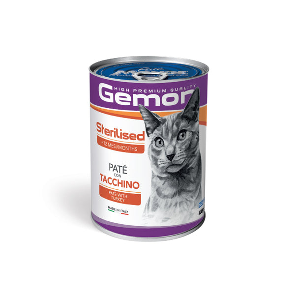 gemon sterilised cat pate turkey wet food