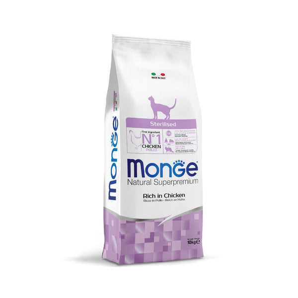 monge natural superpremium cat sterilised chicken dry food