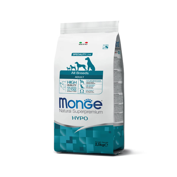 monge natural superpremium dog allbreeds adult hypo salmon tuna dry food