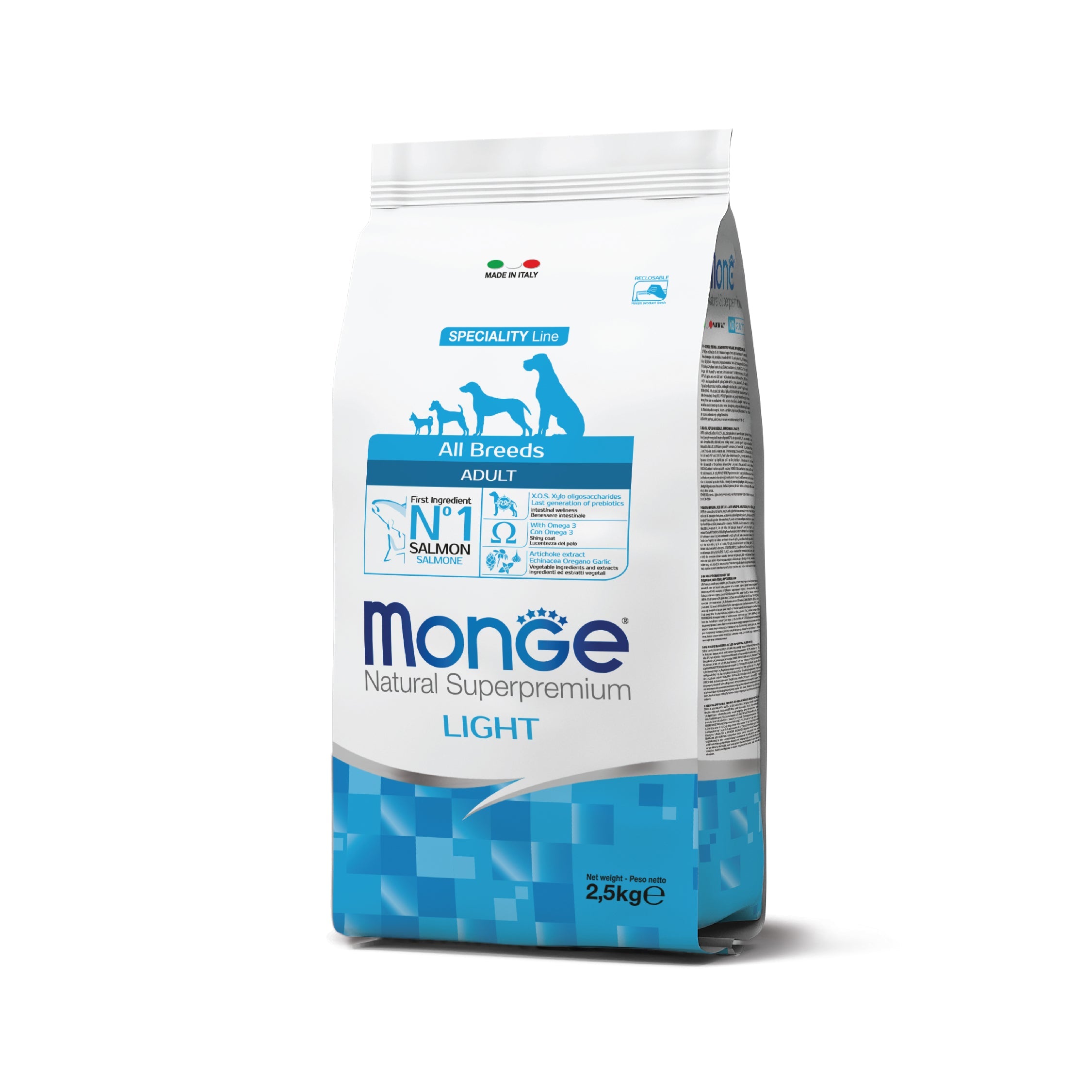 monge natural superpremium dog allbreeds adult light salmon dry food