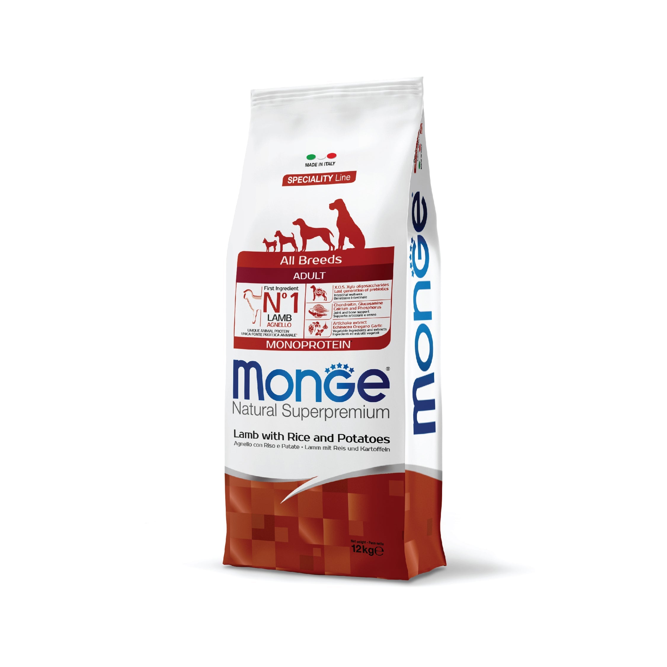 monge natural superpremium dog allbreeds adult monoprotein lamb potatoes dry food