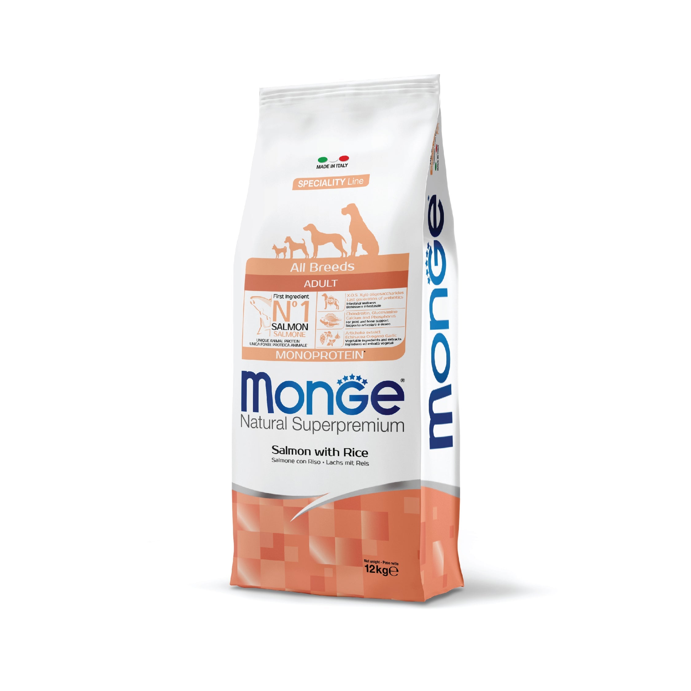 monge natural superpremium dog allbreeds adult monoprotein salmon dry food