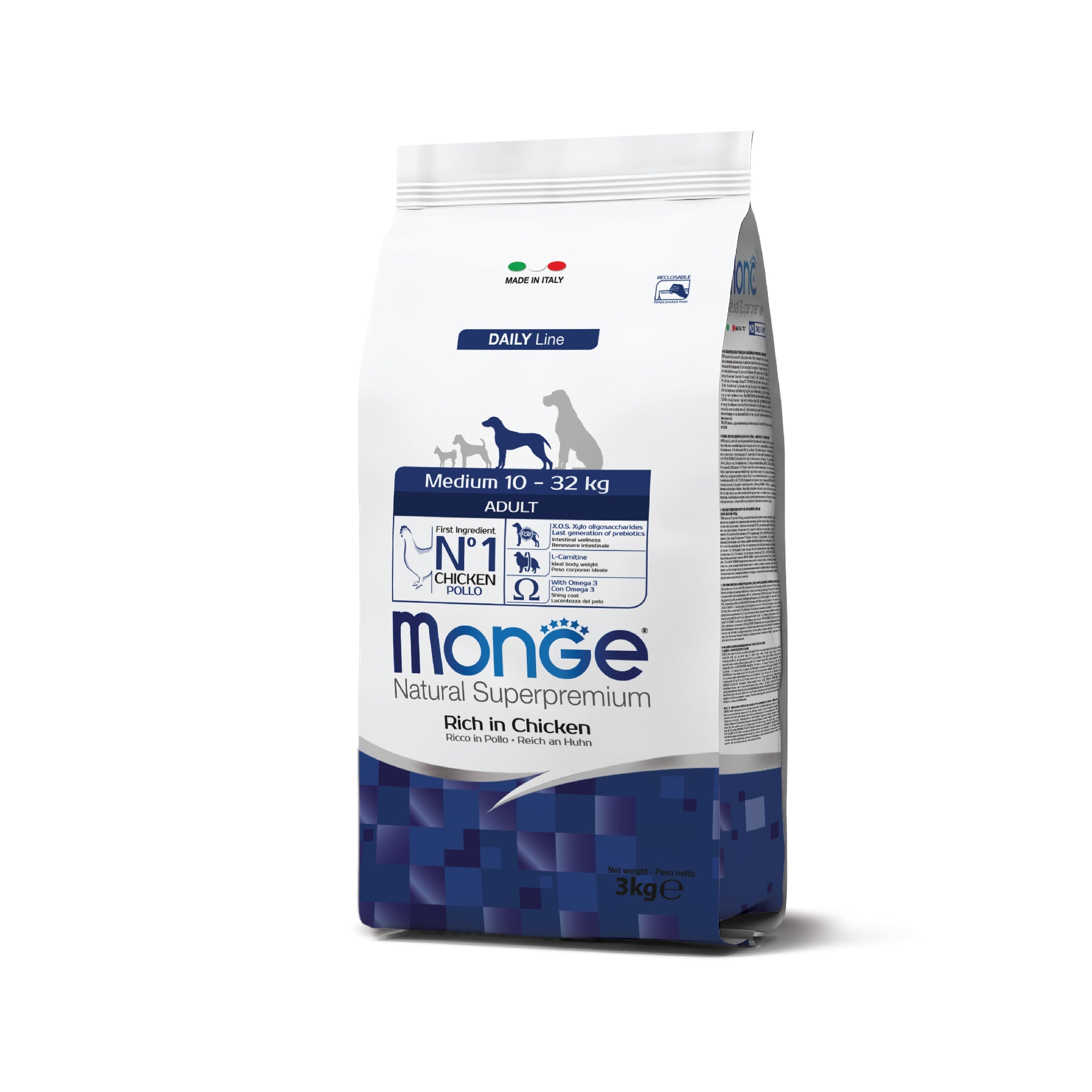 monge natural superpremium dog medium adult chicken dry food