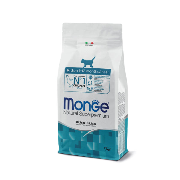 monge natural superpremium kitten chicken dry food