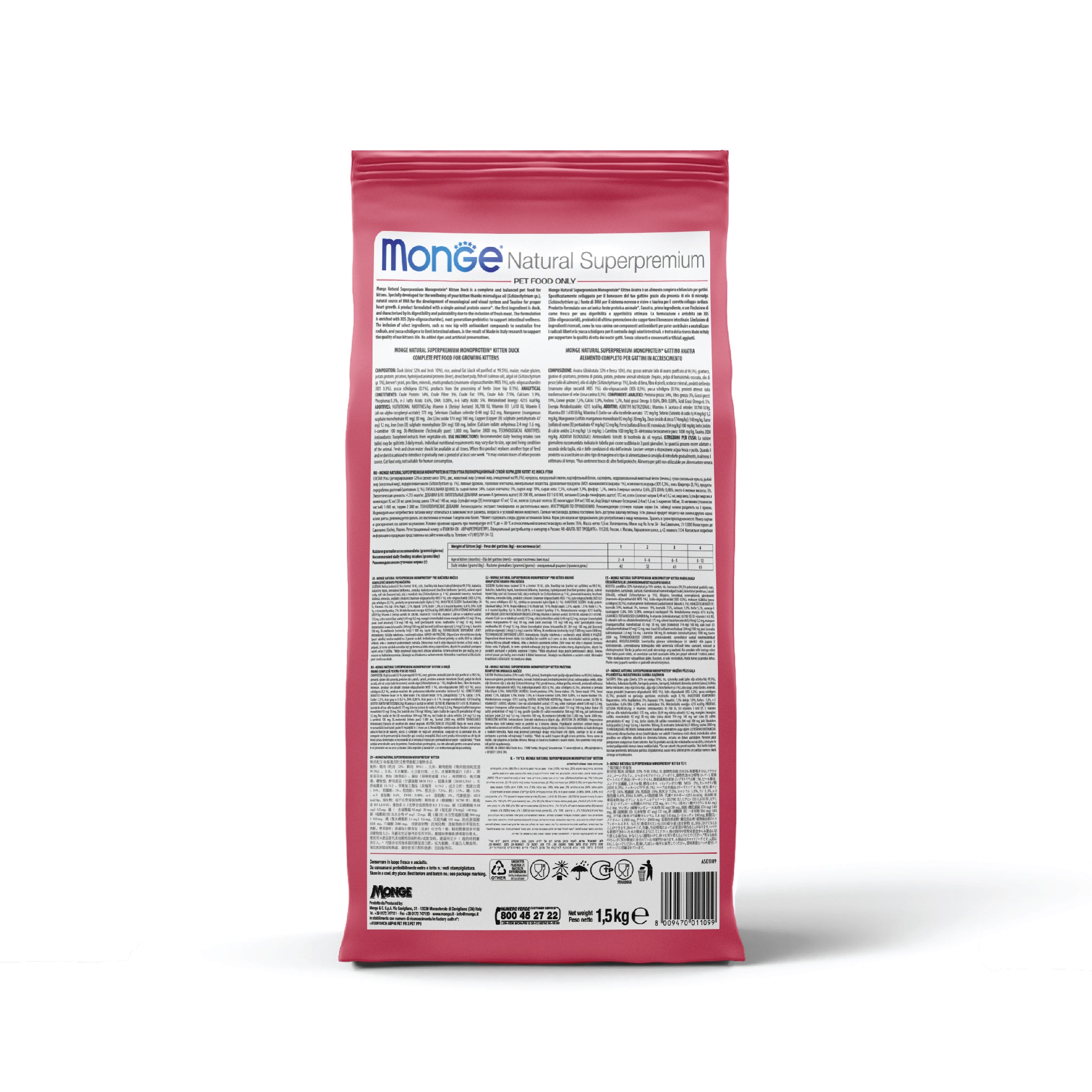 monge natural superpremium kitten monoprotein beef dry food