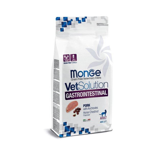 Monge VetSolution Gastrointestinal dog food package on a white background