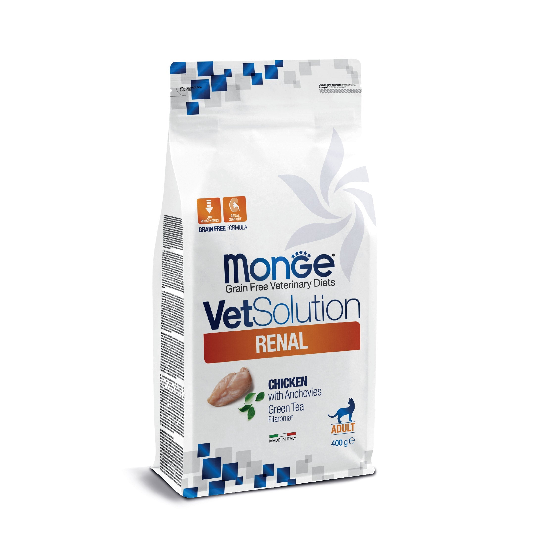 Monge VetSolution Renal pet food package on a white background